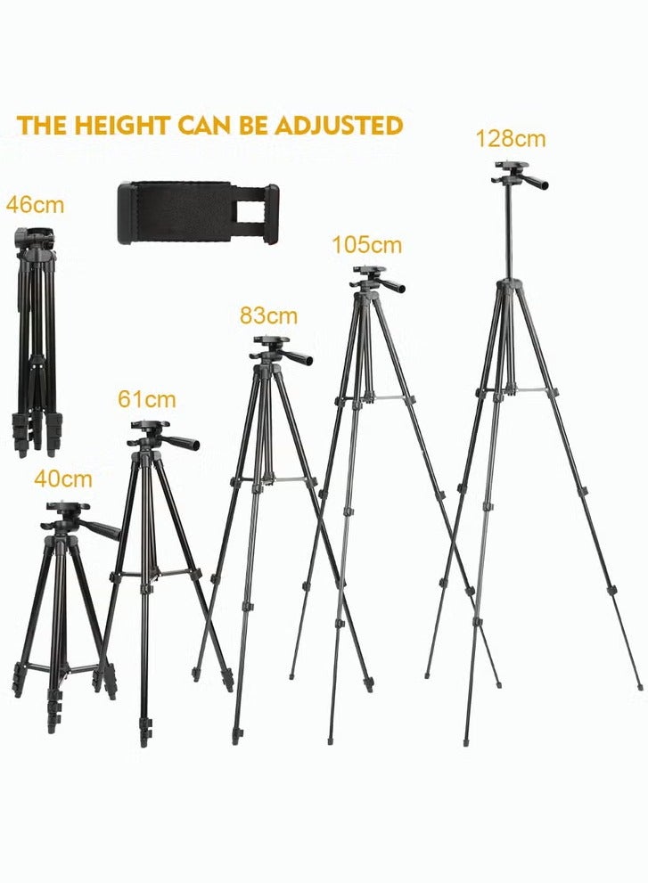 Arabest 51"Phone Tripod, Extendable Phone Tripod and Camera Stand with Bluetooth Remote and Clip, Suit for Video Recording/Makeup/Live Streaming - Image 2