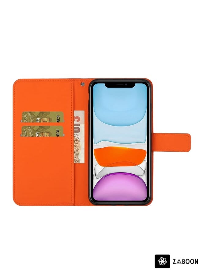 Generic For iPhone 13 Pro Max Ethnic Style Embossed Pattern Leather Phone Case (Orange)  - Image 5