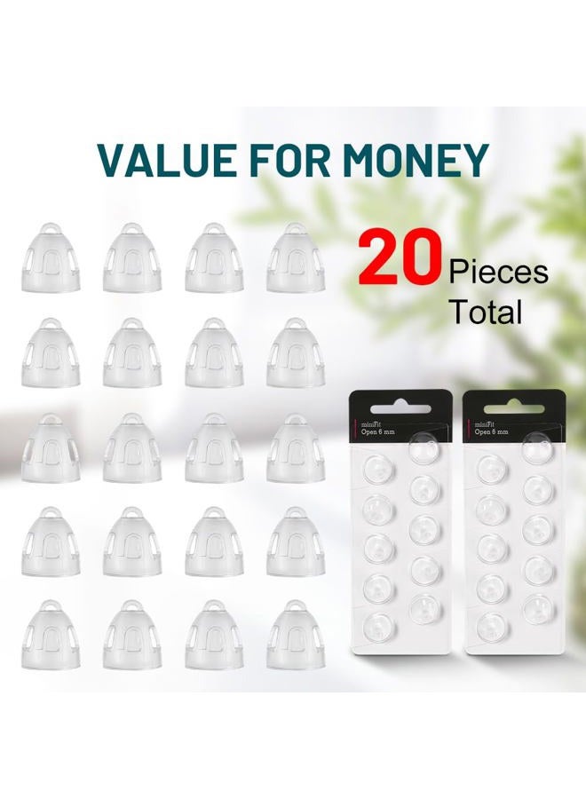 Inspack Hearing Aid Domes for Oticon Replacements, (20Pcs/2Packs）Minifit 6mm Open Vent，Aids Tips Supplies Small, Universal Parts Accessories for Phillips/Resound, Soft Silicone Domes for Clear Natural Sound - Image 3