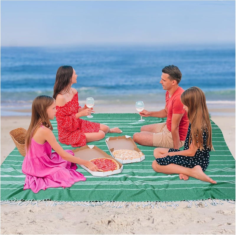 Antfuny Giant Huge Thin Boho Throw Blanket Turkish Beach Blanket Towel Jumbo Extra Large XL XXL Big Oversized Outdoor Picnic Accessories Airplane Travel Essentials Camping Gears Must Haves Yard Yoga Mat - Image 1