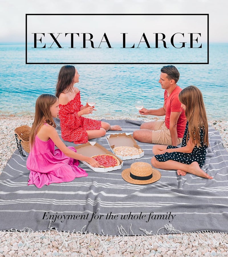 Antfuny Giant Huge Thin Boho Throw Blanket Turkish Beach Blanket Towel Jumbo Extra Large XL XXL Big Oversized Outdoor Picnic Accessories Airplane Travel Essentials Camping Gears Must Haves Yard Yoga Mat - Image 4
