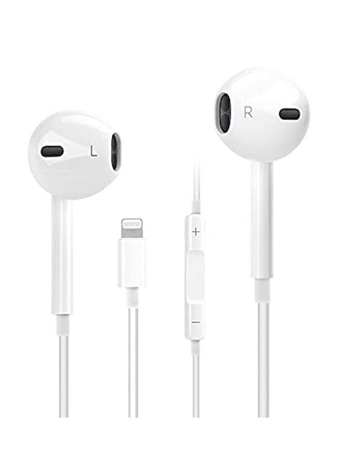 Wired Earphones for iPhone 7/8 Plus/ X/XR/XS Max/11/12 Pro Max (White)