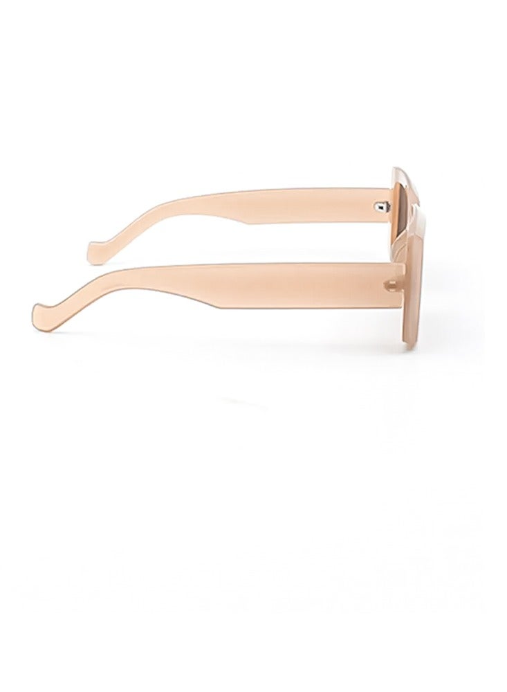 نظارات شمسية نسائية  مستطيلة الشكل اللون البيح والأخضر - Image 2