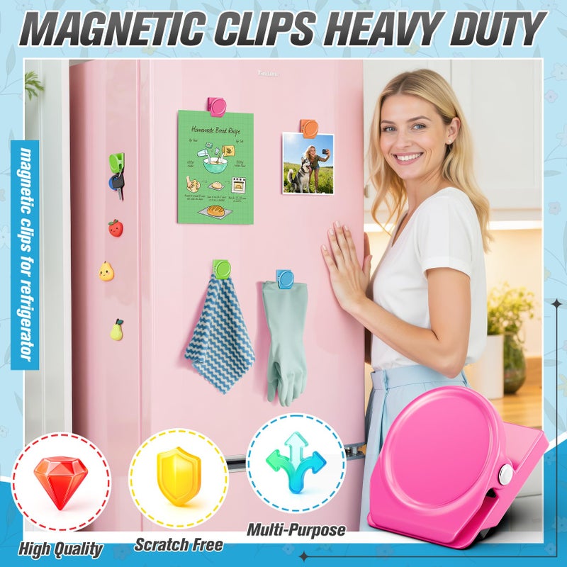 MUKFIRM 24 Pack Magnetic Clip Heavy Duty, Cute Magnetic Clips for Whiteboard, Refrigerator Magnets, Fridge Magnets for Pictures, Strong Magnet Clips for Classroom, Cruise Cabins, Locker, Office - Image 2