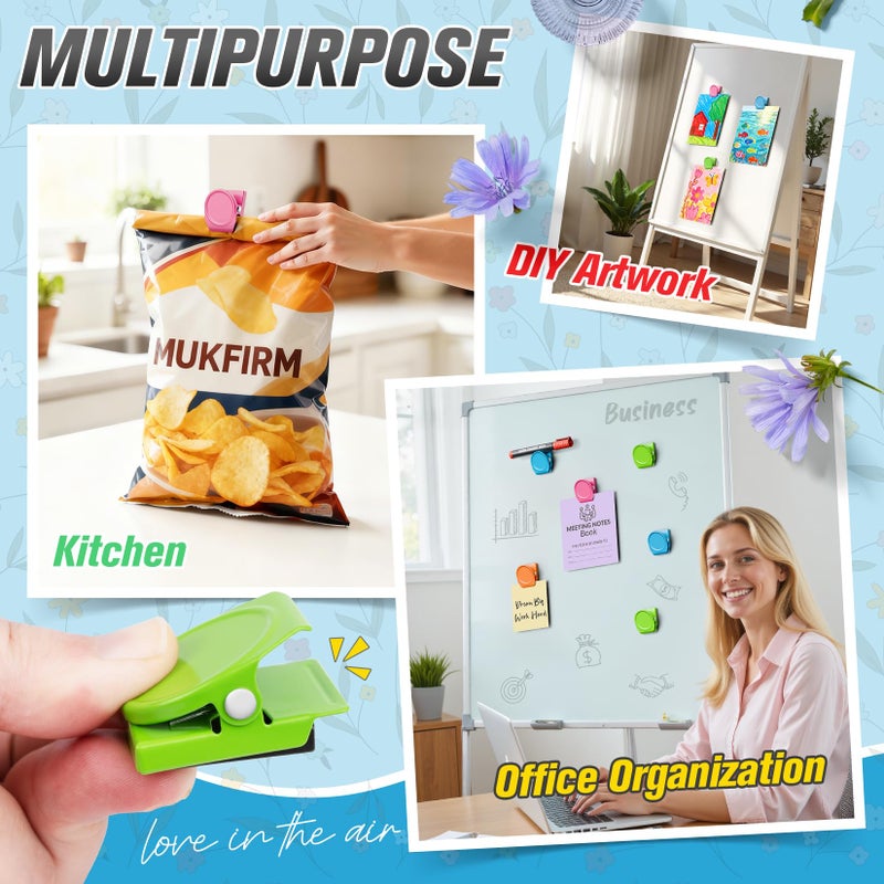 MUKFIRM 24 Pack Magnetic Clip Heavy Duty, Cute Magnetic Clips for Whiteboard, Refrigerator Magnets, Fridge Magnets for Pictures, Strong Magnet Clips for Classroom, Cruise Cabins, Locker, Office - Image 4