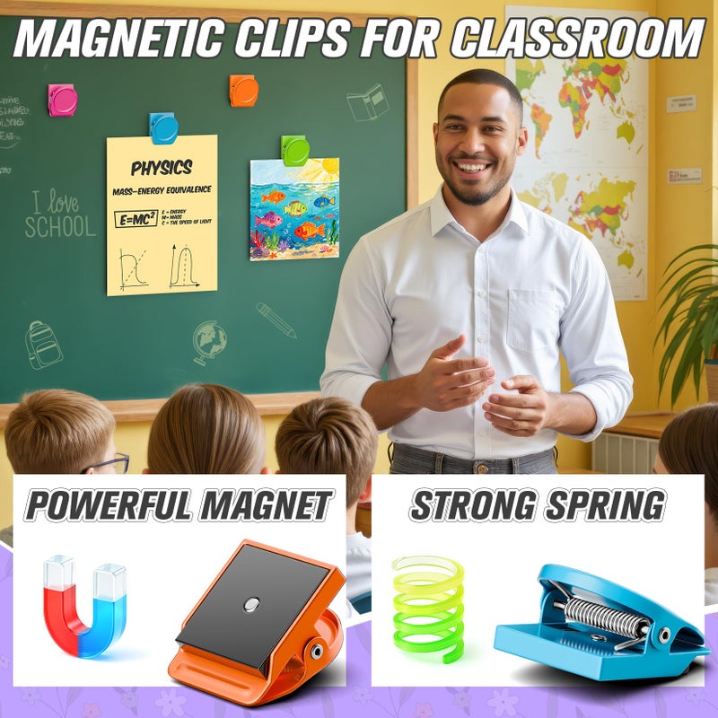 MUKFIRM 24 Pack Magnetic Clip Heavy Duty, Cute Magnetic Clips for Whiteboard, Refrigerator Magnets, Fridge Magnets for Pictures, Strong Magnet Clips for Classroom, Cruise Cabins, Locker, Office - Image 3