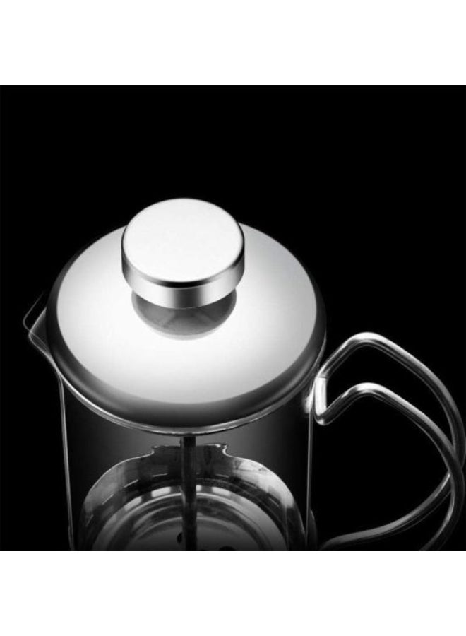 eBasket Portable French press coffee machine, 1000ml capacity, silver/transparent - Image 2