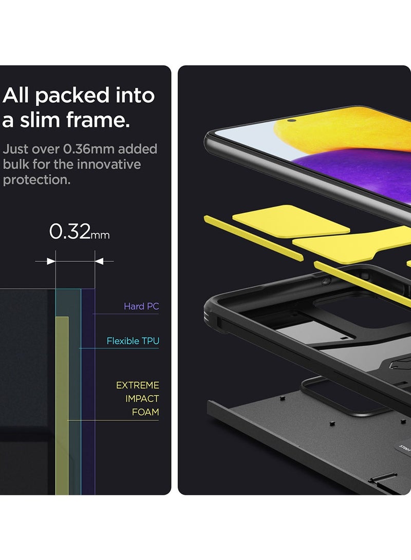 Spigen Tough Armor Protective Case Cover With Extreme Impact Foam For Samsung Galaxy A72 - Black - Image 5