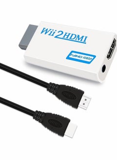 Wii to HDMI Converter, Wii to Hdmi Adapter 1080P with 5FT High Speed HDMI Cable Wii2 HDMI Adapter with 3.5mm Audio Jack And 1080p 720p HDMI Output Compatible with All Wii Display Modes (White)