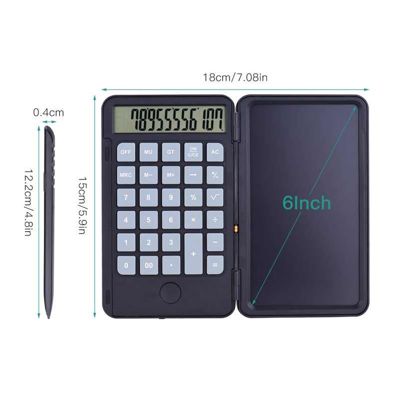 Smart Calculator: 12 Digits Display, Multi-Function LCD Tablet - Environmental Friendly, Erase & Lock Key, Type-C Long Endurance for Home, Office, School Use - Image 5