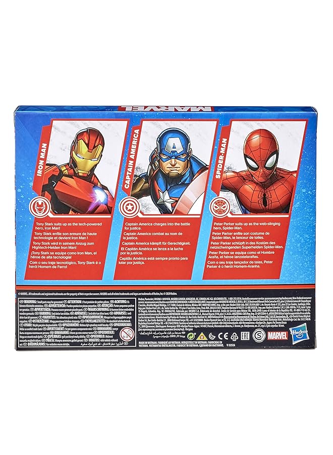 MARVEL Action Figure Toy 3 Pack Iron Man 6 Inch Figures Spider Man Captain America For Kids Ages 4 And Up - Image 4