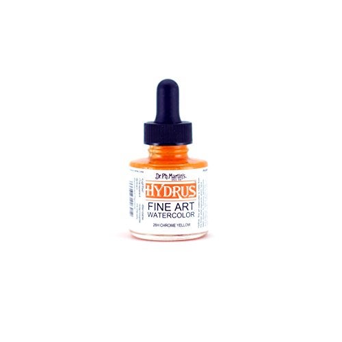 Dr. Ph. Martin's Hydrus Fine Art (26H) Watercolor Bottle, 1 oz, Chrome Yellow - Image 1