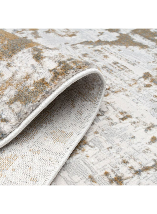 DANUBE HOME Amber Modern Distressed Rug | Washable Modern Rugs Style | Polypropylene + Polyester Area Rug Floor Covering | Indoor Carpet For Living Room Dining Bedroom 160X230cm-Multi Color - Image 5