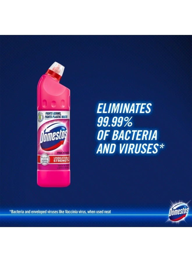 Domestos WC Cleaner 24h Pink Fresh Thick Consistency Bleach 750 ml - Image 3