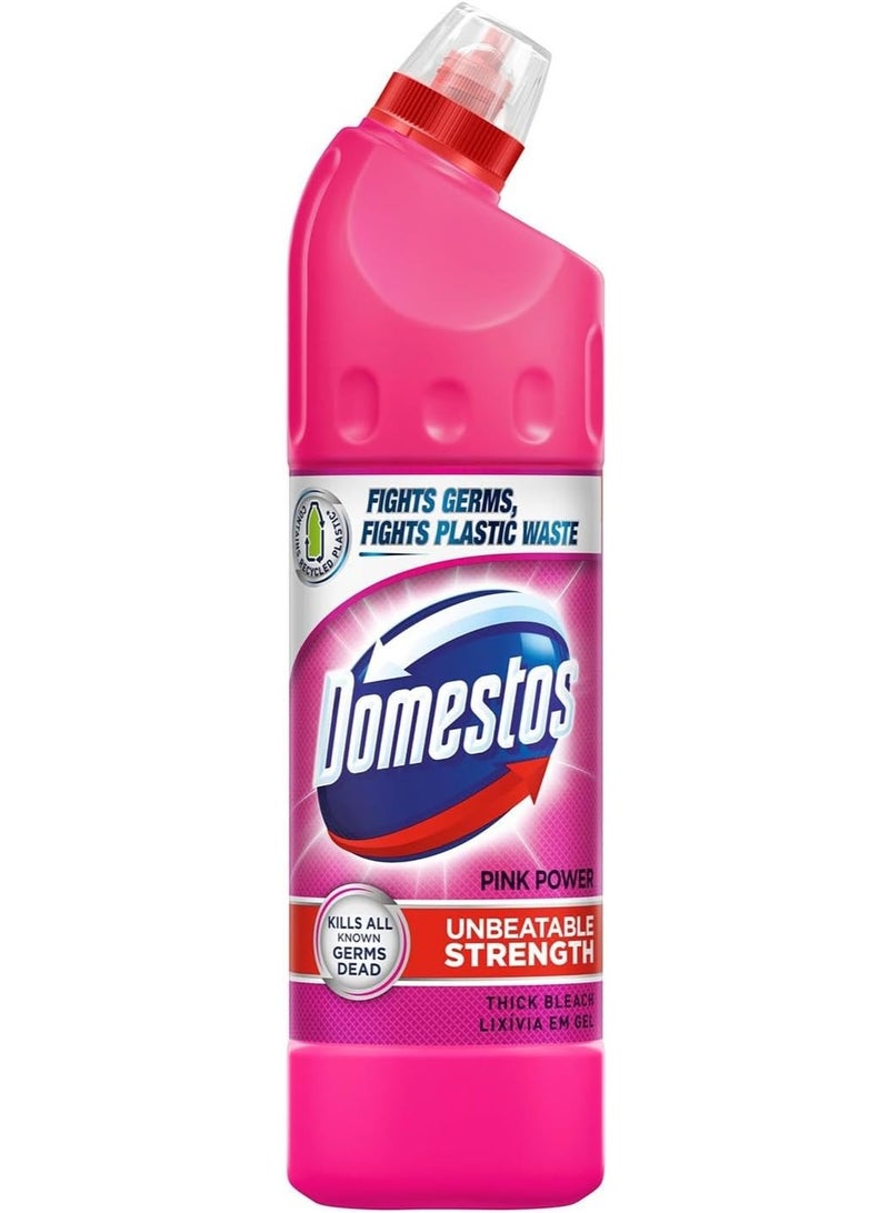 Domestos WC Cleaner 24h Pink Fresh Thick Consistency Bleach 750 ml - Image 1