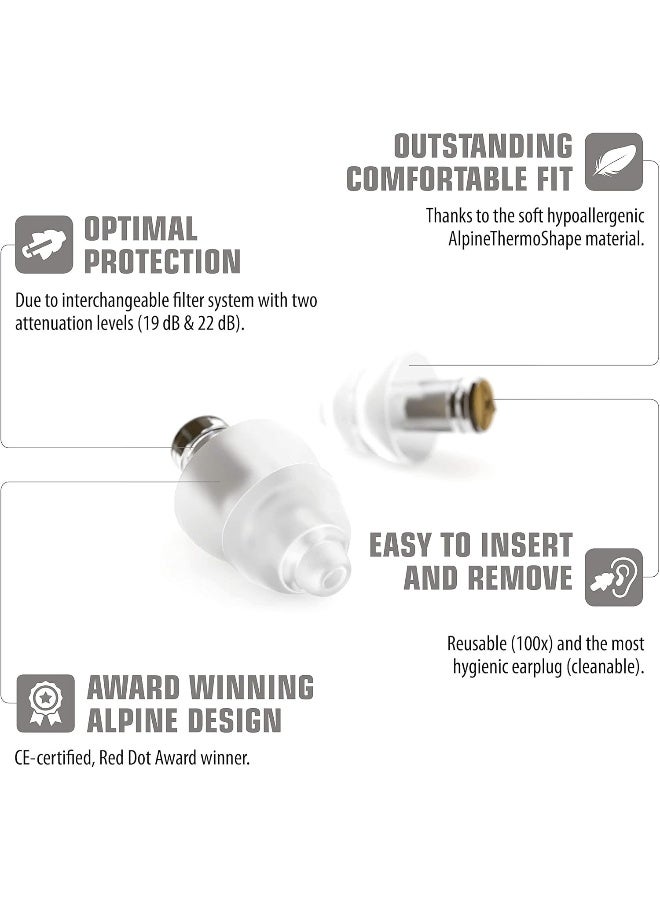 Alpine Musicsafe Pro Ear Plugs - Reusable Earplugs - Clear - Image 2