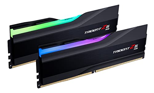G.SKILL Trident Z5 RGB Series DDR5 RAM (Intel XMP 3.0) 32GB (2x16GB) 8000MT/s CL38-48-48-128 1.45V Desktop Computer Memory U-DIMM - Matte Black (F5-8000J3848H16GX2-TZ5RK) - Image 1