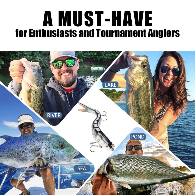 TRUSCEND Easy Catch Swimmax, Magic Noisy Turbulent Wiggling and Vibrating Actions for More Bites, Segmented Swimbait Jointed by Dyneema Strongest Fiber, Lifelike Fishing Lures for Relax Family Fishing - Image 5