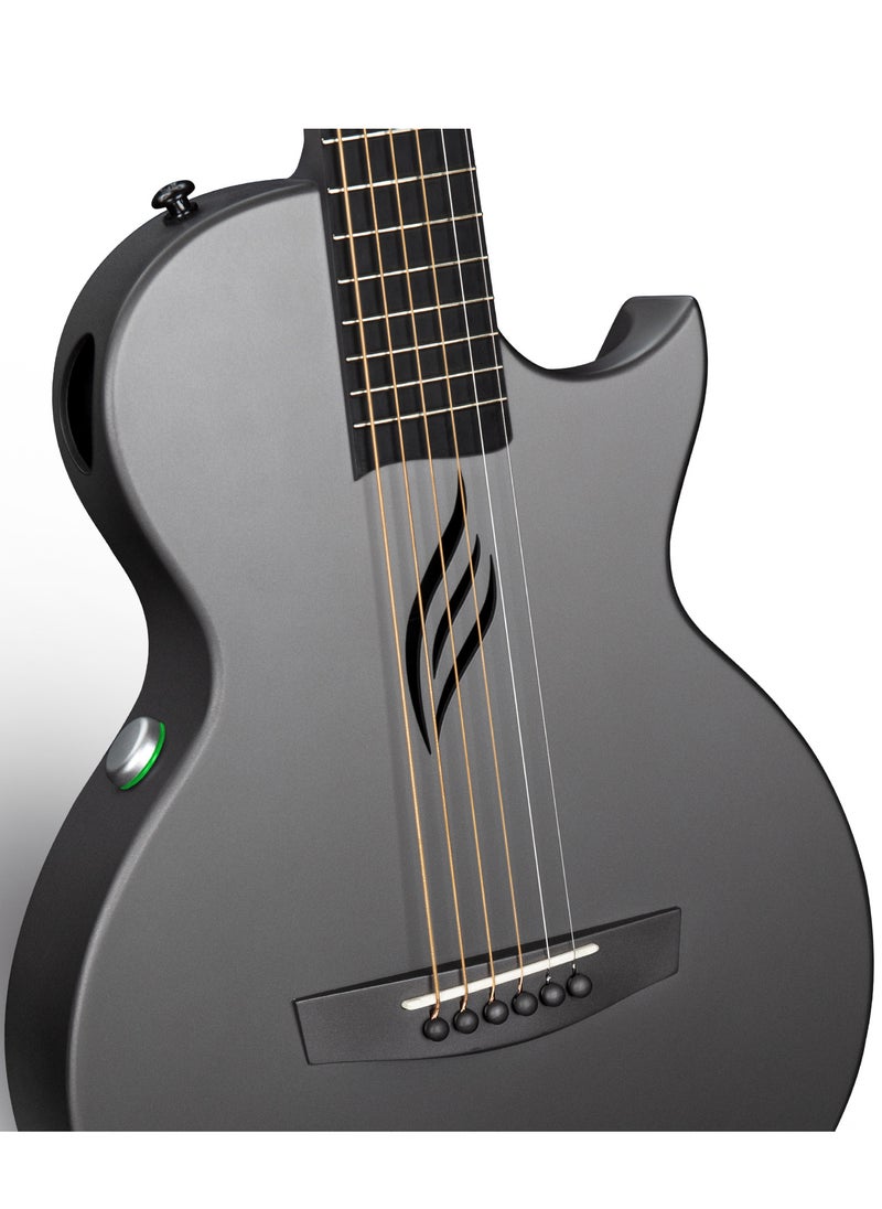 enya - Enya NOVA Go SP1 Carbon Fiber Acoustic Electric Guitar with Smart AcousticPlus 35 Inch Travel Acustica Guitarra Starter Bundle Kit of Gig Bag, Strap, Strings, Charging Cable, Instrument Cable(Black) - Image 1