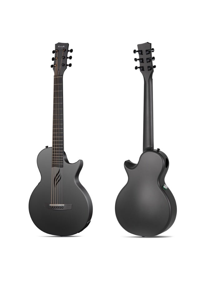 Enya NOVA Go SP1 جيتار كهربائي صوتي من ألياف الكربون مع Smart AcousticPlus 35 بوصة للسفر Acustica Guitarra مجموعة أدوات للمبتدئين من حقيبة الحفلة، والحزام، والأوتار، وكابل الشحن، وكابل الأدوات (أسود) - Image 2