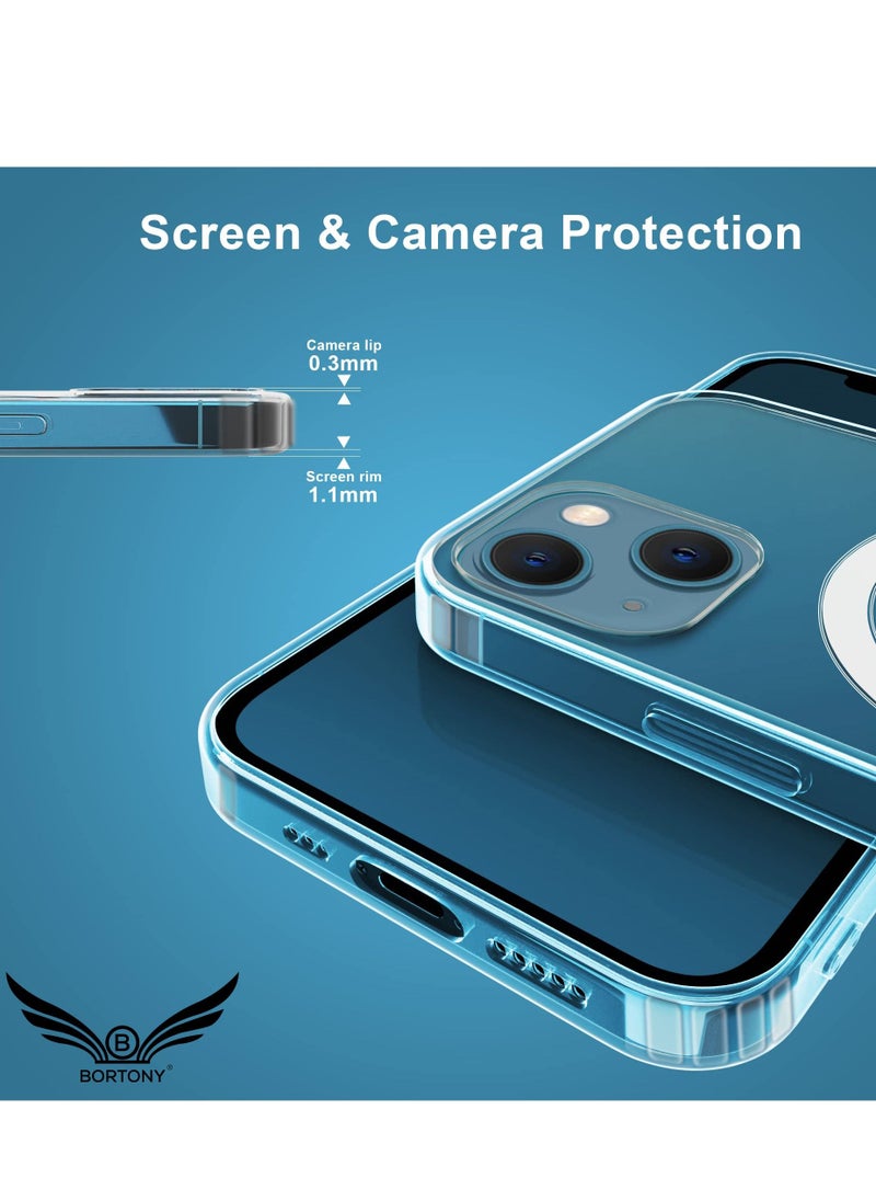 BORTONY - Protective Case Cover (iPhone 14 Plus) Compatible with Magsafe Charging & Accessories Hard Back Clear Case Cover for Apple iPhone 14 Plus 6.7 inch 2022 - Image 1