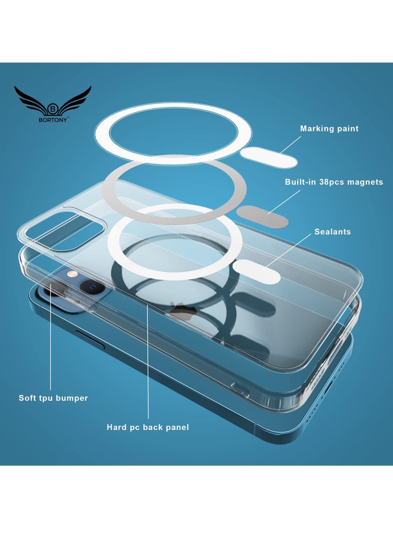 BORTONY - Protective Case Cover (iPhone 14 Plus) Compatible with Magsafe Charging & Accessories Hard Back Clear Case Cover for Apple iPhone 14 Plus 6.7 inch 2022 - Image 1