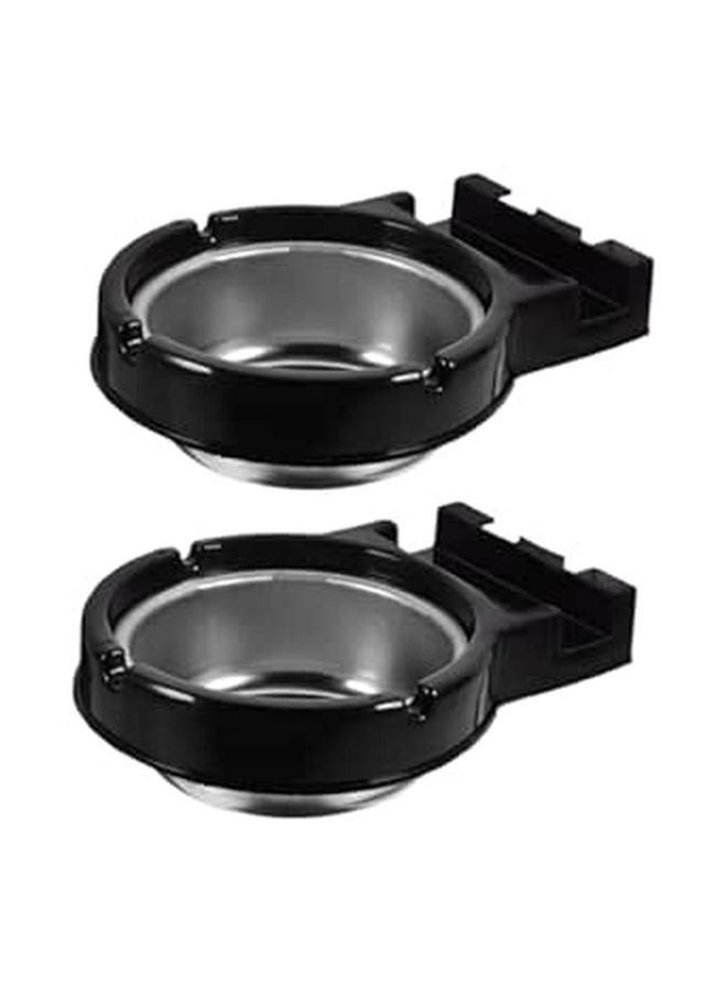 2Pcs Black Smokeless Ashtray Indoor Wall Mounted Butt Receptacle for Office Hotel Use - Image 1