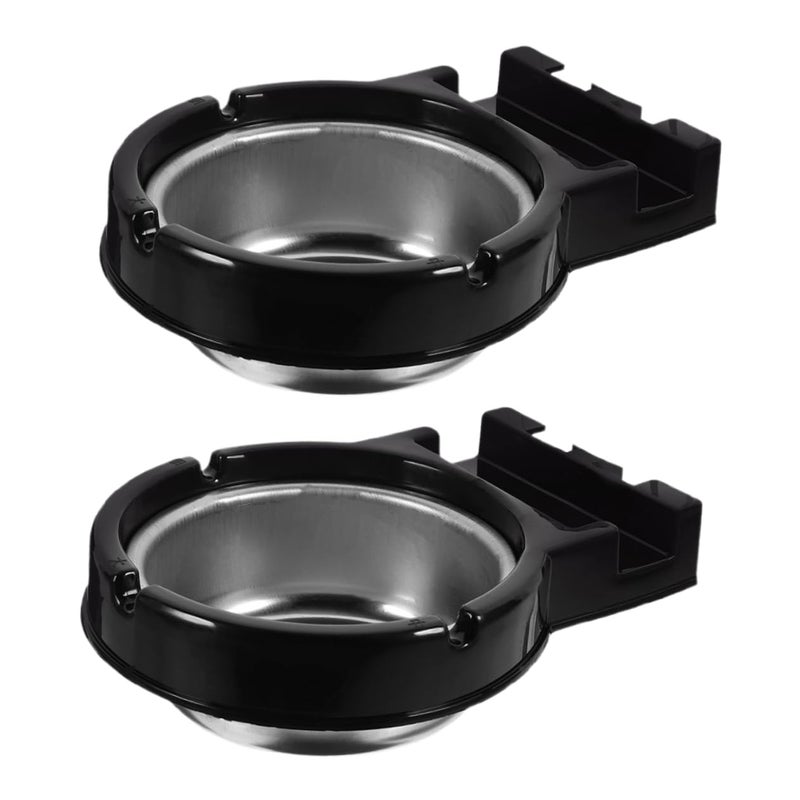 2Pcs Black Smokeless Ashtray Indoor Wall Mounted Butt Receptacle for Office Hotel Use - Image 2