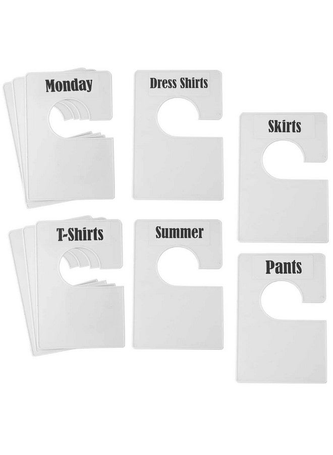 DMLNN 10 Pack White Clothing Rack Size Dividers Plus 60 Labels (1 Inch) and 16 Large Blank Labels, Large Rectangular Clothing Closet dividers (Pearl White) - Image 1