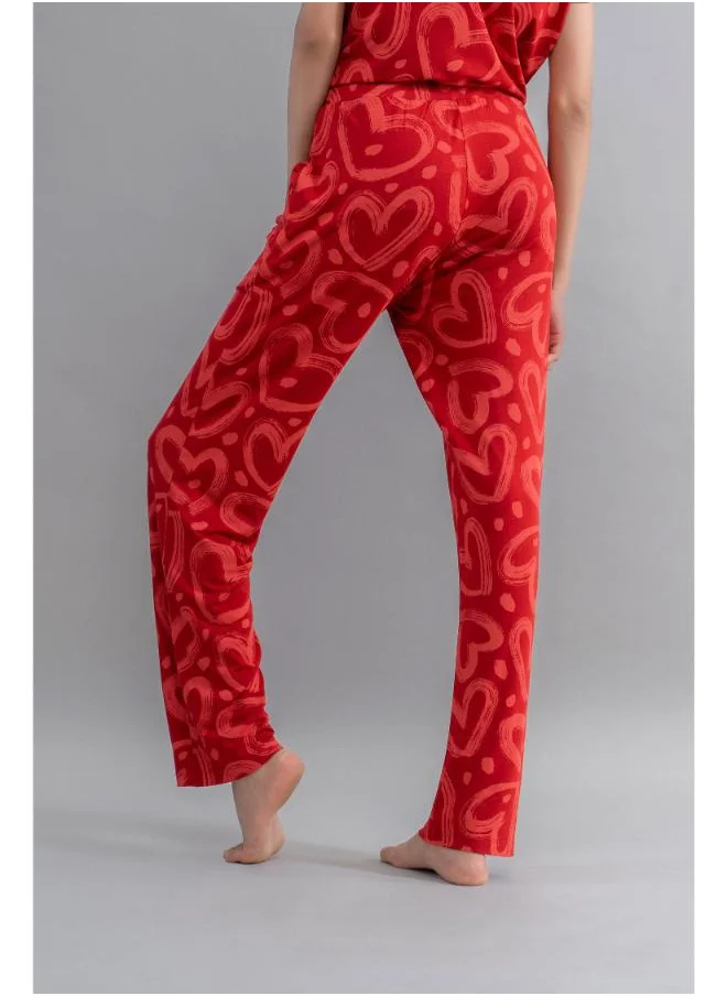 نسيسير Lovestruck Hearts Red Pajamas