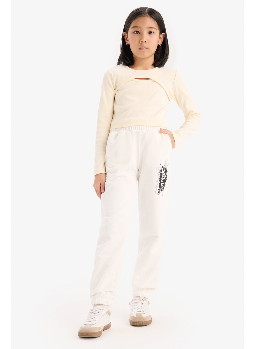 DeFacto - Girl Elastic Waist Printed Jogger Sweatpants - Image 1