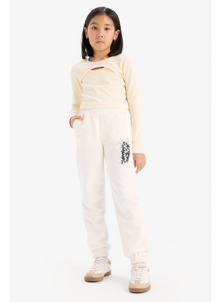 DeFacto - Girl Elastic Waist Printed Jogger Sweatpants - Image 1