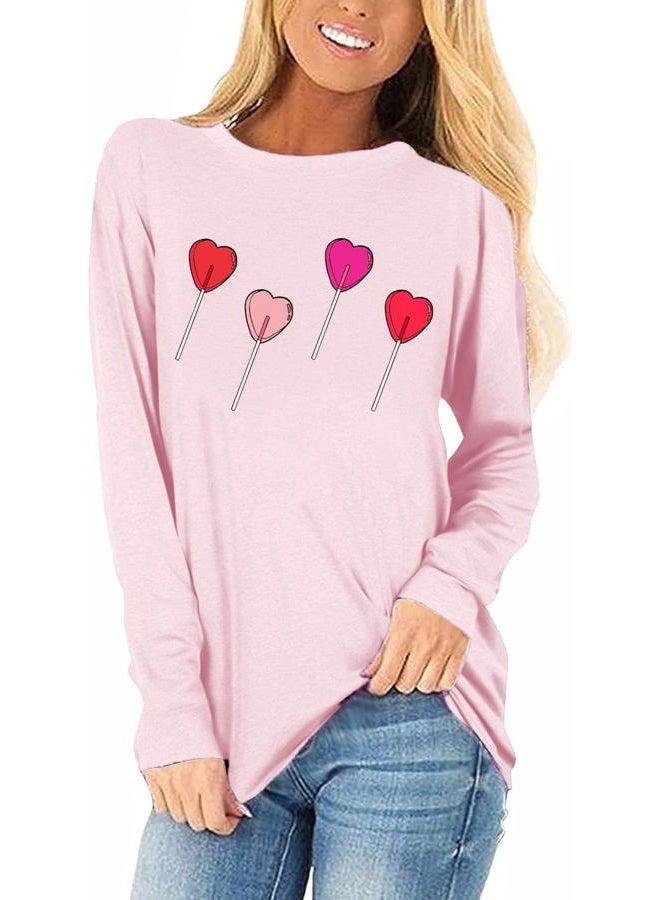 Beopjesk Long Sleeve Glitter Heart Shirt for Women Casual Valentine's Day Raglan Graphic Tees Baseball Tops(2024-PK-B,XL) - Image 1