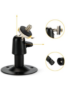 KASTWAVE Security Wall Mount for Oculus Sensor Arlo, Arlo Pro, R Stick Up Cam Wired, Metal Security Camera Bracket Outdoor Indoor 360° Rotation 1/4" Screw Camera (3 Pack, Black)  - Image 2