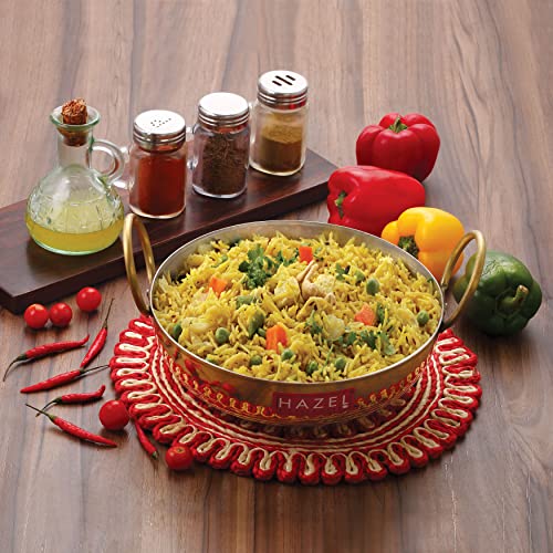 Hazel قدر نحاسي هازيل مع كالا | 24 سم بسعة 2650 مل نحاس نقي 100% مع طلاء قصدير | قدر نحاسي للطهي والتقديم | أواني نحاسية للمطبخ - Image 2