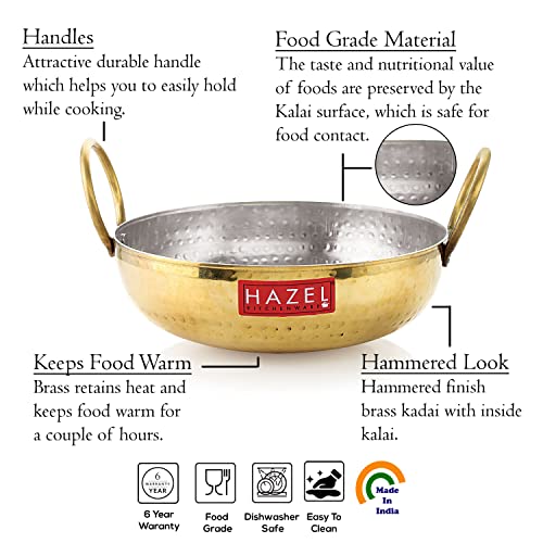 Hazel قدر نحاسي هازيل مع كالا | 24 سم بسعة 2650 مل نحاس نقي 100% مع طلاء قصدير | قدر نحاسي للطهي والتقديم | أواني نحاسية للمطبخ - Image 4