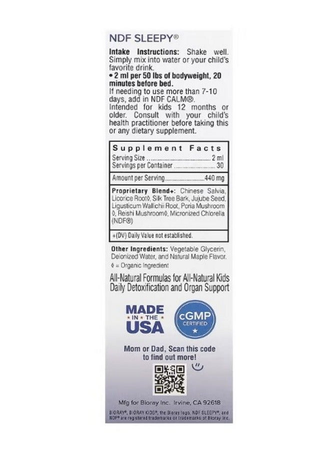 BIORAY Kids NDF Sleepy Relax The Mind  Sleep Well Maple 2 fl oz 60 ml - Image 2