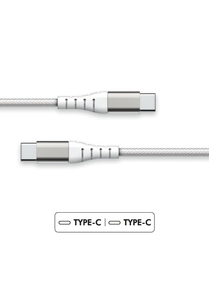 Generic - Force Power Lite USB C to USB C Reinforced Cable 1.2M Lifetime Warranty White - Image 1