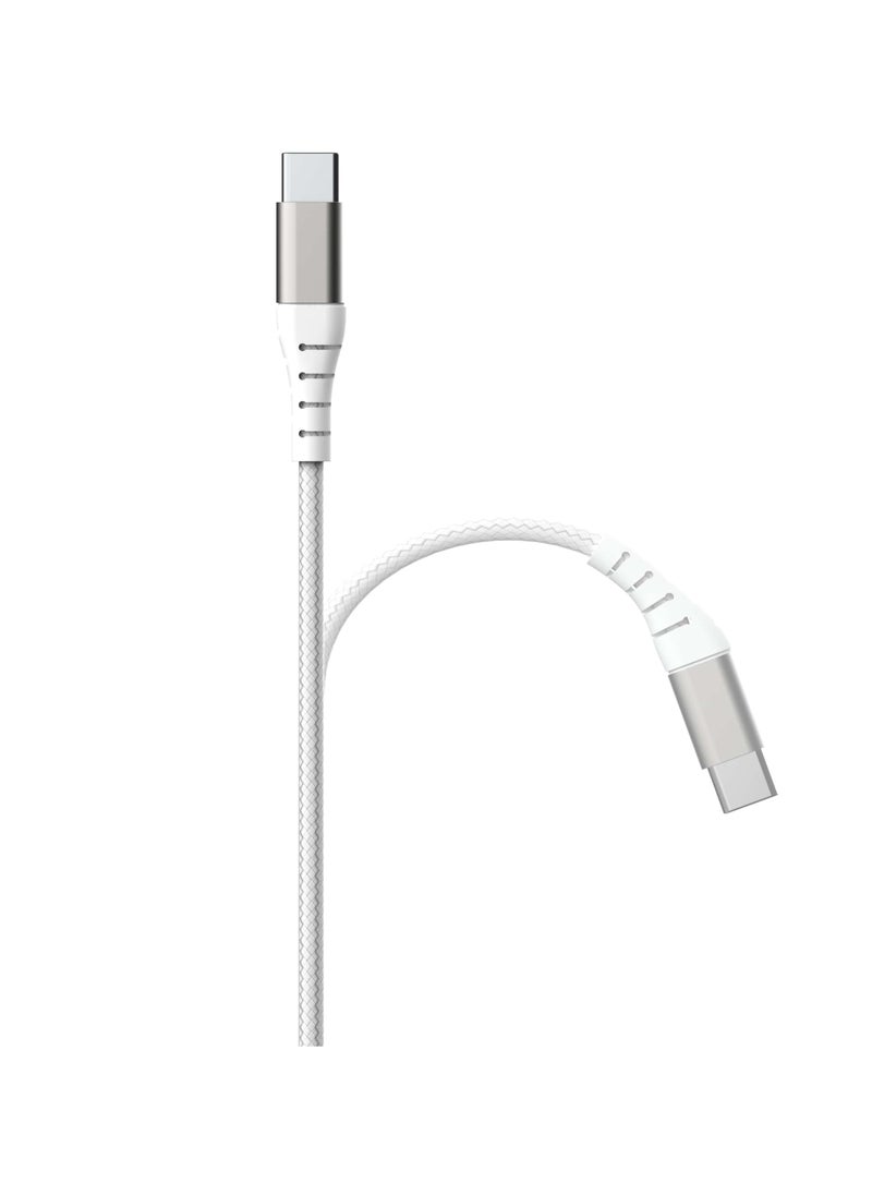 Generic - Force Power Lite USB C to USB C Reinforced Cable 1.2M Lifetime Warranty White - Image 1