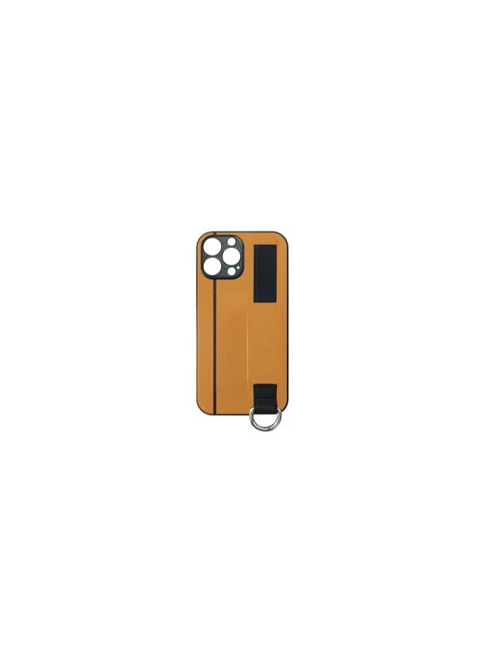 CATANES iPhone 13 Pro Max Case Cover with Hand Strap Finger Grip Loop and Card Holder Slot Mustard Yellow  - Image 2