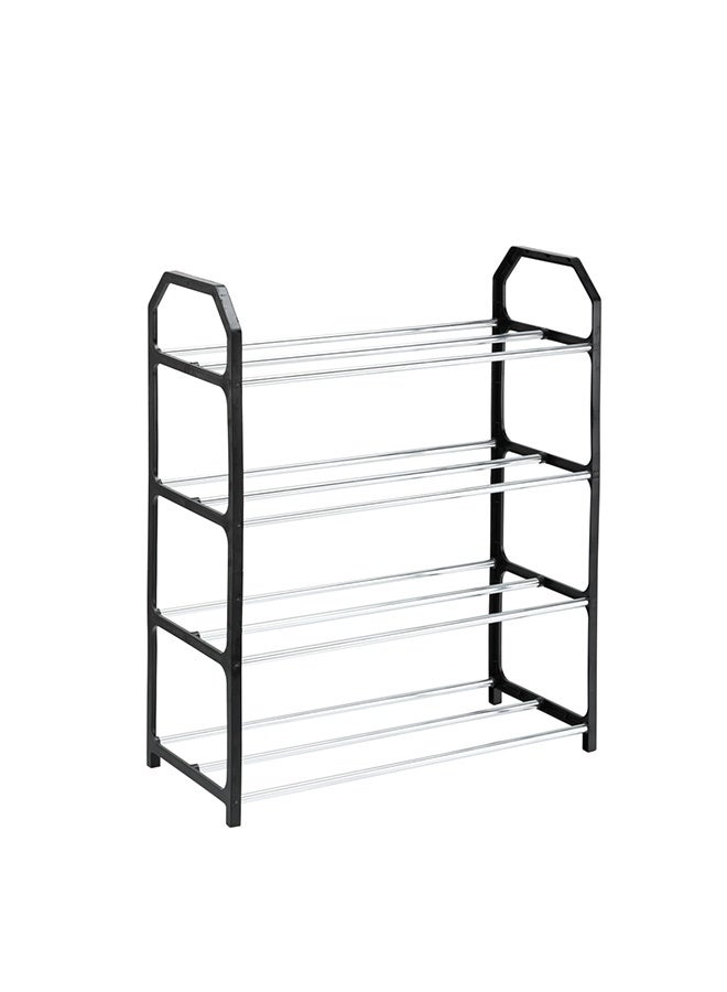 لوازم رف أحذية بأربعة طوابق - 41×18.5×50.5 سم - منظم أحذية متعدد الاستخدامات بتصميم مفتوح وسهل التركيب بدون أدوات، مناسب للمداخل والخزائن وغرف النوم والشقق - Image 2
