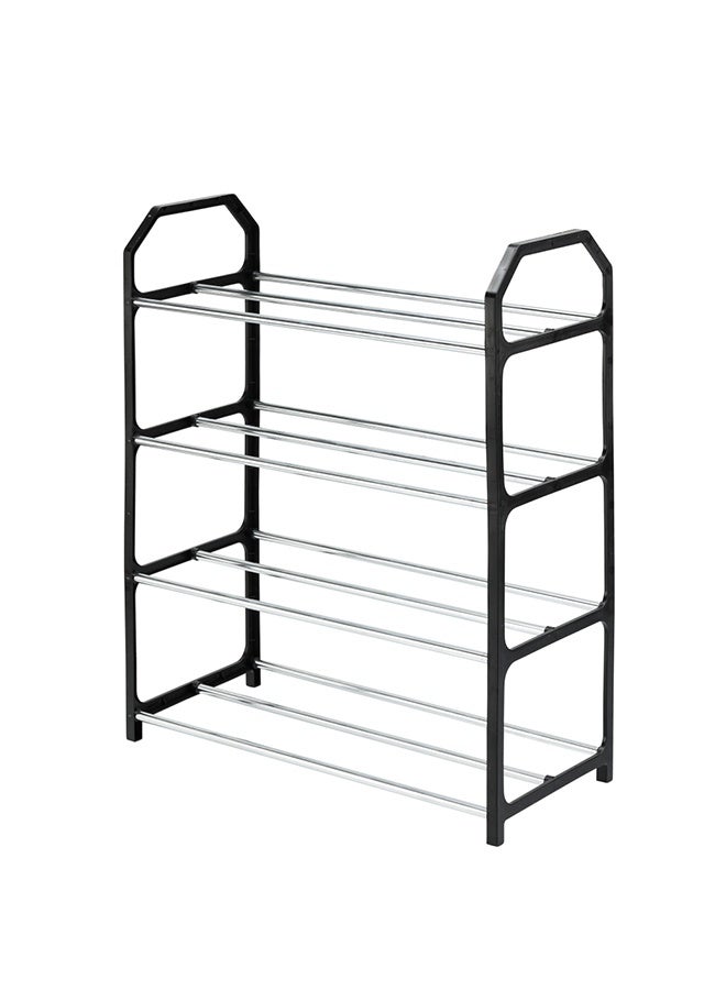 لوازم رف أحذية بأربعة طوابق - 41×18.5×50.5 سم - منظم أحذية متعدد الاستخدامات بتصميم مفتوح وسهل التركيب بدون أدوات، مناسب للمداخل والخزائن وغرف النوم والشقق - Image 1