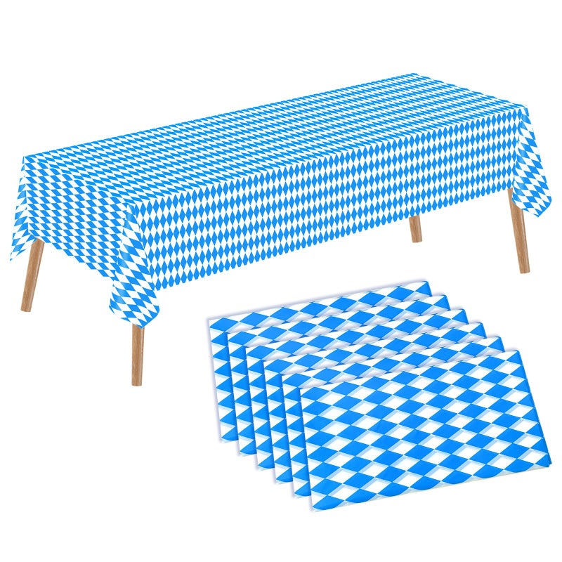 ASTARON 6 pcs Oktoberfest Tablecloth THICKEN Cover Party Tablecloth 137x274cm Oktoberfest Table Cover Rectangular Party Table Cover for Oktoberfest German Party Decorations Oktoberfest Decor 6
