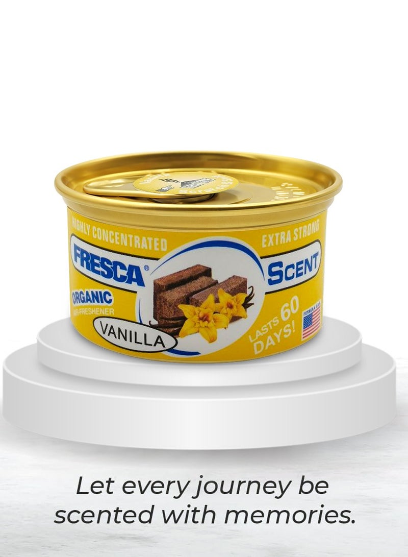 Organic Fresca Scent Vanilla Can Air Freshener 42g Highly Concentrated, Long Lasting up to 60 Days AS-560-VA - Image 3