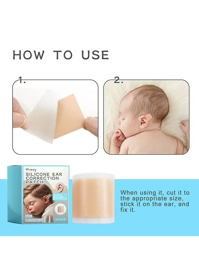 wiieey 1 Pcs Baby Auricle Valgus Patch Ear Aesthetic Correctors Silicone Gel Ear Corrector Tape Waterproof Kids Protruding Ear Patch Stickers Baby Ear Aesthetic Fixation Patch 4x150cm - Image 2