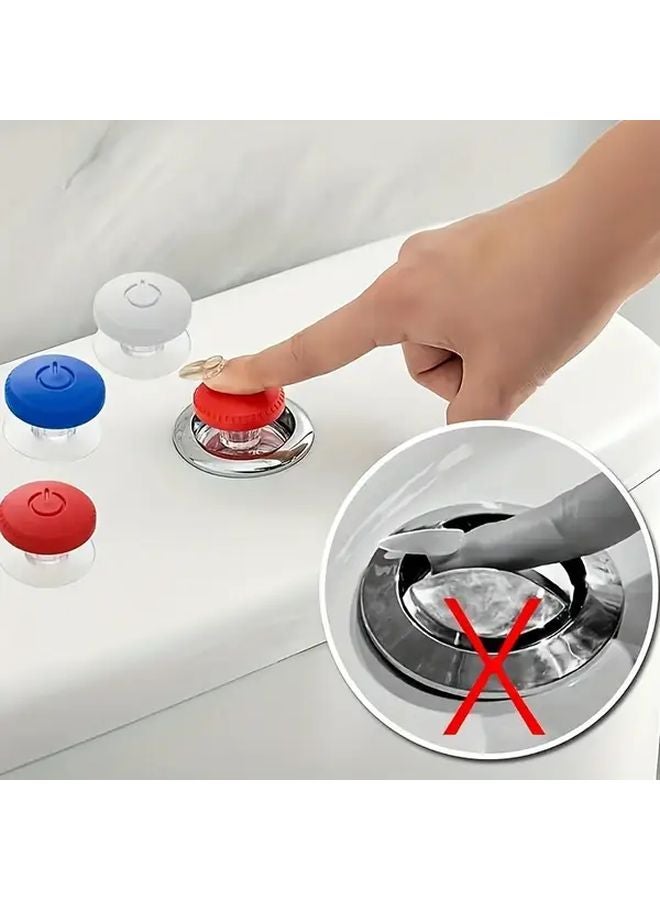 White Universal Toilet Flushing Button For Long Nails Multifunctional 1pc - Image 2