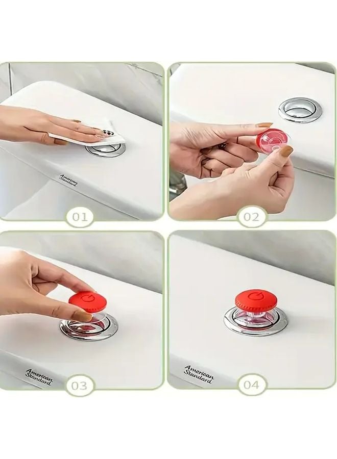 White Universal Toilet Flushing Button For Long Nails Multifunctional 1pc - Image 3