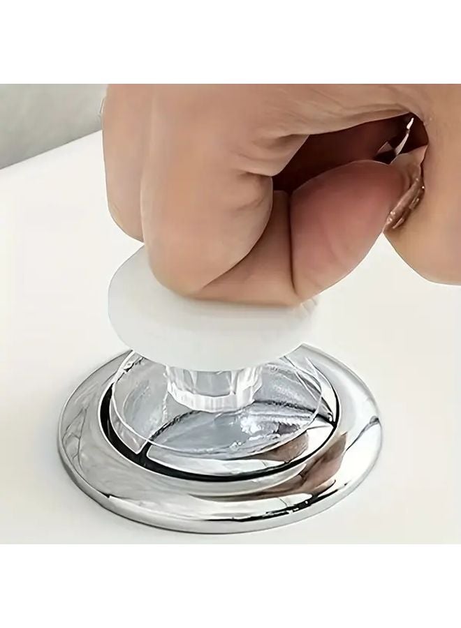 White Universal Toilet Flushing Button For Long Nails Multifunctional 1pc - Image 1