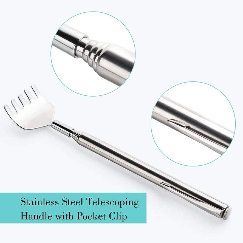ChicAbode Extendable Back Scratcher 4 Pack - Stainless Steel Telescoping Itch Relief Tool, Multi-Purpose Body Massager for Adults, Portable Durable Back Scratcher for Men & Women - Image 4