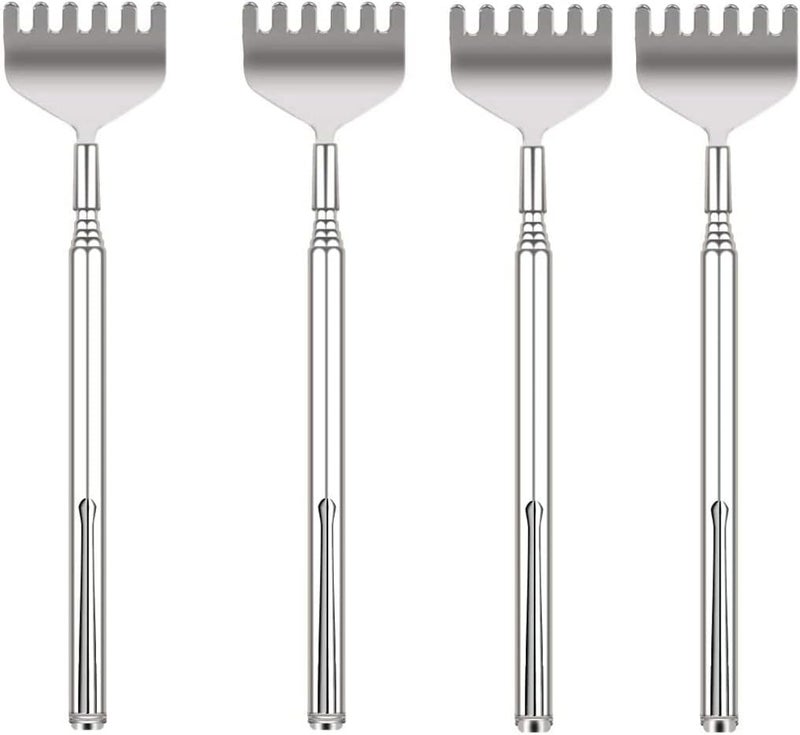ChicAbode Extendable Back Scratcher 4 Pack - Stainless Steel Telescoping Itch Relief Tool, Multi-Purpose Body Massager for Adults, Portable Durable Back Scratcher for Men & Women - Image 1